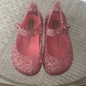 Mini Melissa Pink Glitter Kids Shoes